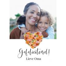 Tsjip | Verjaardag | Oma | Bloemen | Foto | Standard Card