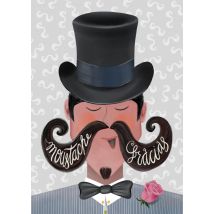 Fishuals | Patricia Hooning | Bedankt kaart | Moustache Gracias | Postcard