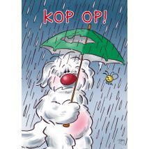 Doodles | Beterschapskaart | regen | kop op | Large Card