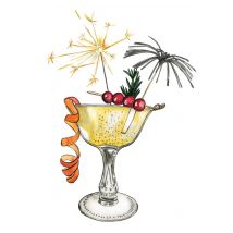 Marie Bodié | Nieuwjaarskaart | cocktail | Standard Card