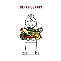 YH Tekent | Beterschapskaart | Illustratie fruitmand | Large Card