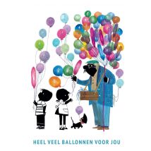 Fiep Westendorp | Verjaardagskaart | Jip en Janneke | Ballonnen | Giant Card