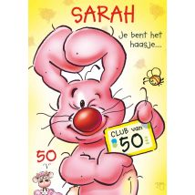 Doodles | Verjaardagskaart | 50 jaar | konijn | Standard Card
