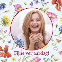 Janneke Brinkman | Foto met vrolijk gekleurde bloemen | Giant Square Card