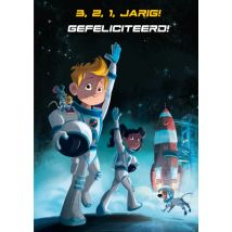 André Kuipers en de Kleine Astronauten | De Kleine Astronauten | Verjaardagskaart | 3,2,1 Jarig! | Giant Card