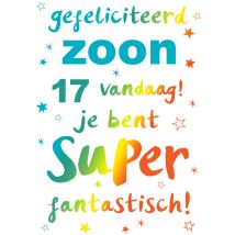 Paperlink | Verjaardagskaart | zoon | 17 jaar | Giant Card