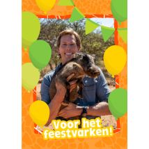 Freek Vonk | Verjaardagskaart | Feestvarken | Large Card