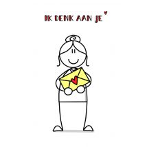YH Tekent | Denken aan kaart | illustratie | Postcard