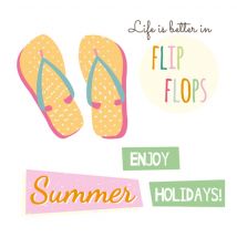 Tsjip | Vakantiekaart | slippers | zomer | Large Square Card