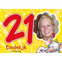 Doodles | Verjaardagskaart | 21 jaar | fotokaart | Large Card