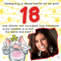 Doodles | Verjaardagskaart | 18 jaar | foto | Giant Square Card
