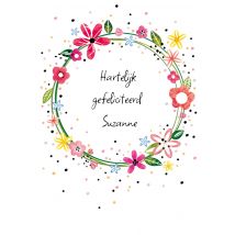 Paperlink | Verjaardagskaart | bloemen | met naam | Large Card