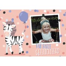 Tante Kaartje | Verjaardagskaart | zebra | foto | Standard Card