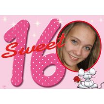 Doodles | Verjaardagskaart | foto | 16 jaar | Standard Card