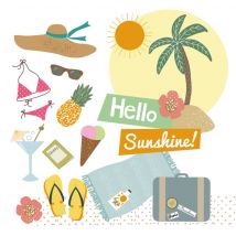 Tsjip | Vakantiekaart | zomer | illustratie | Square Card