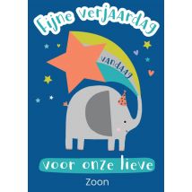 Mifkins | Natalie Alex | Verjaardagskaart | olifant | zoon | Large Card