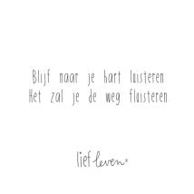 Lief Leven | Kaarten met quotes | Wit | Zwart | Lief | Tekst | Square Card