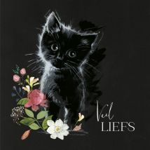 UK Greetings | Zwarte kat | Veel liefs | Square Card