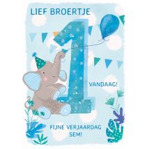 Ling Design | Verjaardagskaart | olifant | naam | Giant Card