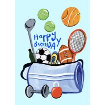 Eleanor Bowmer | Verjaardagskaart | Happy Birthday | Illustrated Sports Equipment | Giant Card