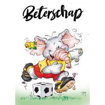 Doodles | Beterschapskaart | olifant | voetbal | Postcard