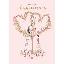 Abacus Cards | Abacus| Jubileum kaart | On Our Anniversary Heart Tree | Large Card