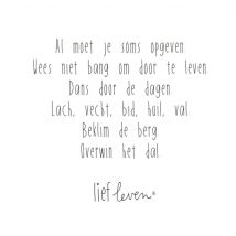 Lief Leven | Kaarten met quotes | Lief | Wit | Tekst | Zwart | Square Card