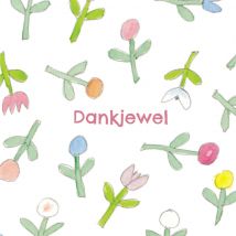 Kikker | Bedankt kaart | Bloemen | Giant Square Card
