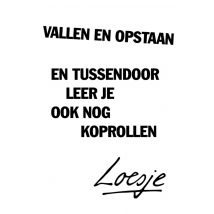 Loesje | Denken aan kaart | vallen en opstaan | Postcard