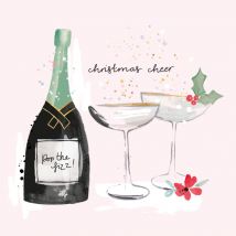 HotchPotch | Kerstkaart | Champagne | Proost | Giant Square Card