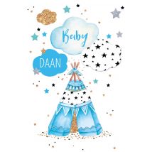 TMS | Geboortekaart | Jongen | Tipi tent | Postcard