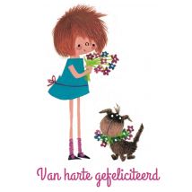 Fiep Westendorp | Felicitatiekaart | bloem | hond | Standard Card