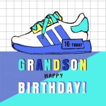 Millicent Venton | Verjaardagskaart | sneaker | Giant Square Card