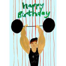 Eleanor Bowmer | Verjaardagskaart | Happy Birthday | Illustrated Strong Man | Giant Card