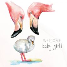 Michelle Dujardin | Geboortekaart | Flamingo | Giant Square Card