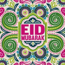 Davora Ltd | Davora | Eid Mubarak kaart | Kleurrijk | Large Square Card