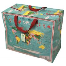 Recycled Jumbo Storage Bag World Map