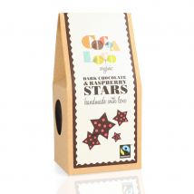 Cocoa Loco Dark Chocolate And Raspberry Stars - 100g
