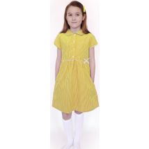 Organic Cotton Yellow Gingham Summer Dress - 5yrs Plus