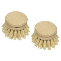 Eddingtons Valet Plant Fibre Traditional Dish Brush Replacement Heads - Pack of 2