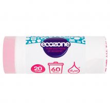 Ecozone Biodegradable Bin Liners - 60L - Roll of 20