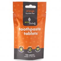 ecoLiving Toothpaste Tablets - Orange Fluoride Free - 125 tabs