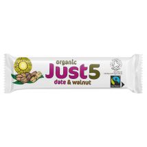 Tropical Wholefoods Just 5 Organic & Fairtrade Snack Bar - Date & Walnut - 40g