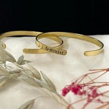 So Just Shop Gold Feminist Bangle