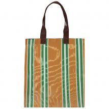 Recycled Woven Shopper - Spanish Orange & Grass Green