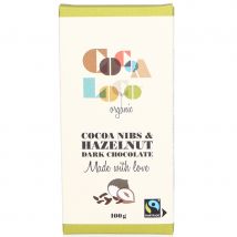 Cocoa Loco Dark Chocolate  Cocoa Nibs & Hazelnut Bar - 100g