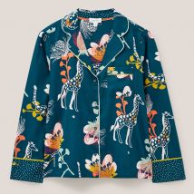 White Stuff Organic Nina PJ Shirt - Teal Print