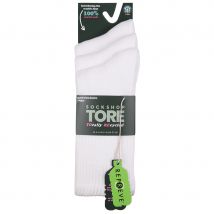 Tore Plain White Crew Sports Socks - UK4-8 - 3 Pairs