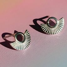 Vurchoo Art Deco Fan Stud Earrings