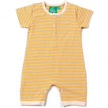 Soft Gold Striped Organic Summer Romper